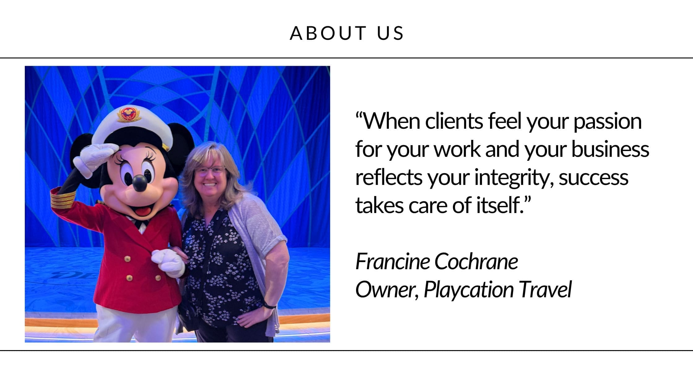 Playcation Travel Owner Francine Cochrane