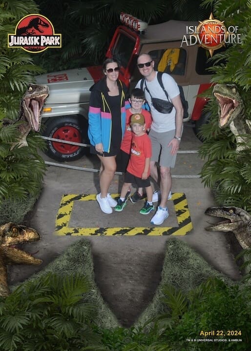 Stacey Lewis and Family Jurassic Park
